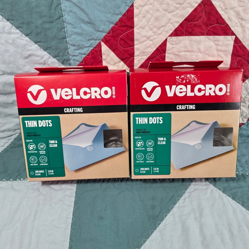 VELCRO Brand Thin Dots 5/8 In Clear 200 Count 2 Pack Adhesive Crafting Fasteners